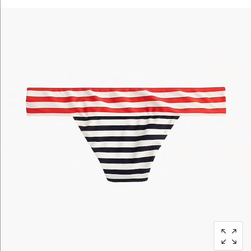 J. Crew Navy and Red Stripe Bikini Bottoms